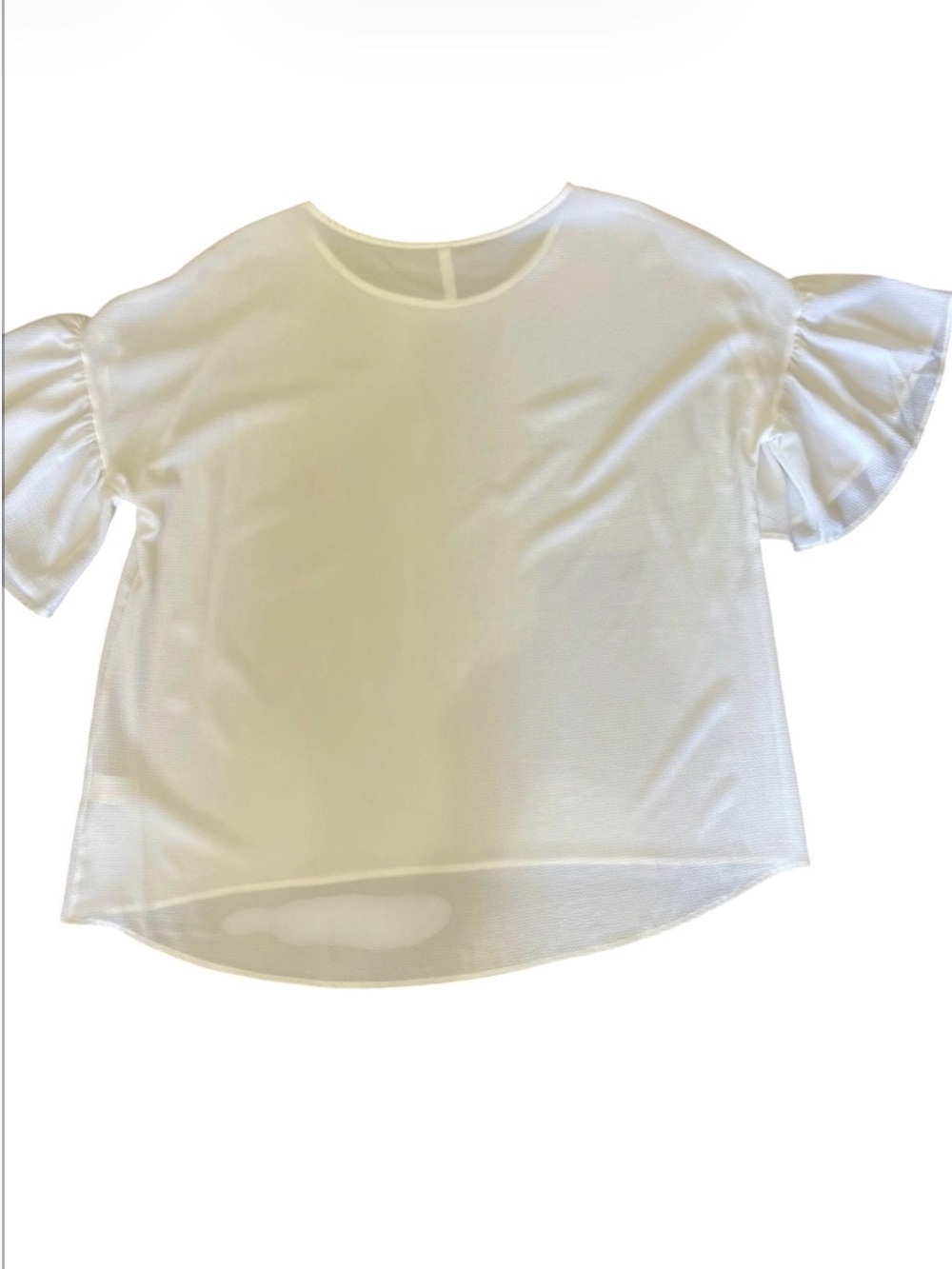WHITE Women's Relaxed Women’s Large Bell Sleeve Tunic Top, Like New, Feminine